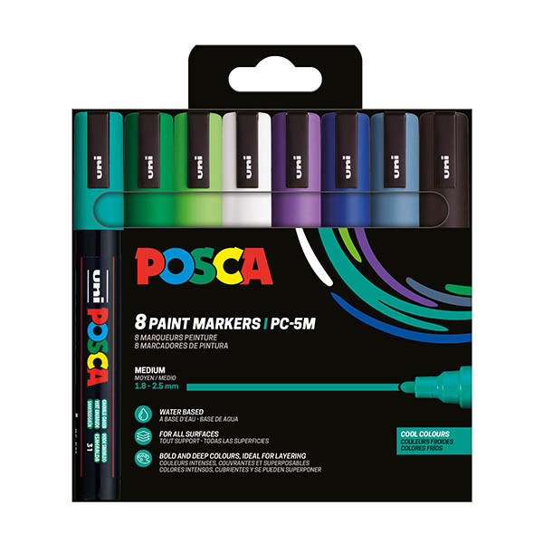 Σετ μαρκαδόρων POSCA PC-5M cool paint (στρογγυλοί 1,8 - 2,5 mm) 8 τεμάχια 424169 - 1