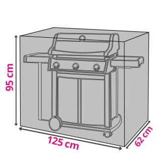 Κάλυμμα Ψησταριάς BBQ Pro Garden 125x62x95cm Μαύρο K170103045 - 1