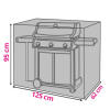 Κάλυμμα Ψησταριάς BBQ Pro Garden 125x62x95cm Μαύρο K170103045 - 1
