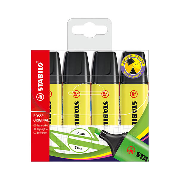 Μαρκαδόροι Stabilo BOSS κίτρινοι (4 τεμάχια) 206307 - 1