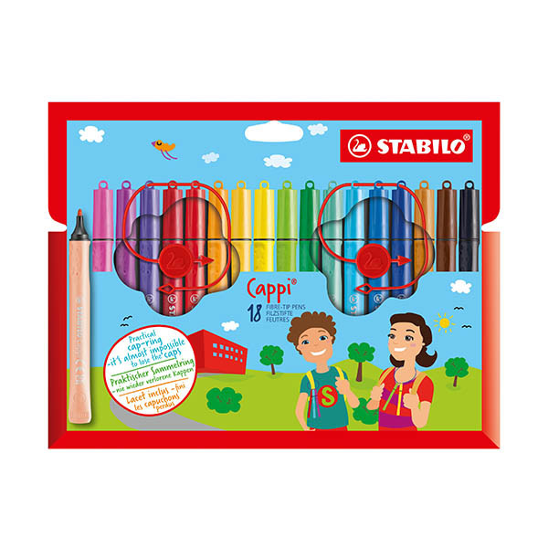Μαρκαδόροι Stabilo Cappi με μύτη (18 τεμάχια) 206283 - 1