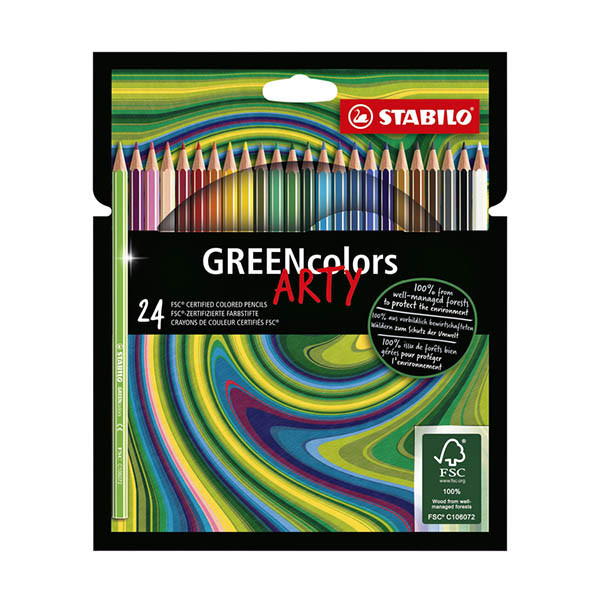 Μολύβια χρωματισμού Stabilo Greencolors ARTY (συσκευασία 24 τεμαχίων) 206289 - 1