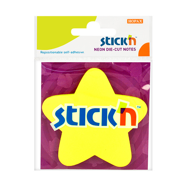 Αυτοκόλλητα Χαρτάκια Stick'n Αστέρι 70 x 70 mm Neon Yellow 50 φύλλα 201846 - 1
