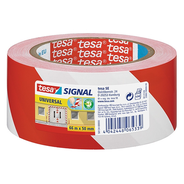 Προειδοποιητική ταινία Tesa Signal Universal κόκκινη/λευκή 50 mm x 66 m 202255 - 1
