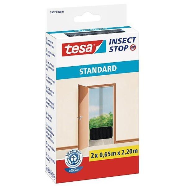 Tesa Σίτα Πόρτας Tesa Insect Stop Standar Μαύρη 65cm x 220cm 2 τμχ 55679-00021-03 STE00022 - 1