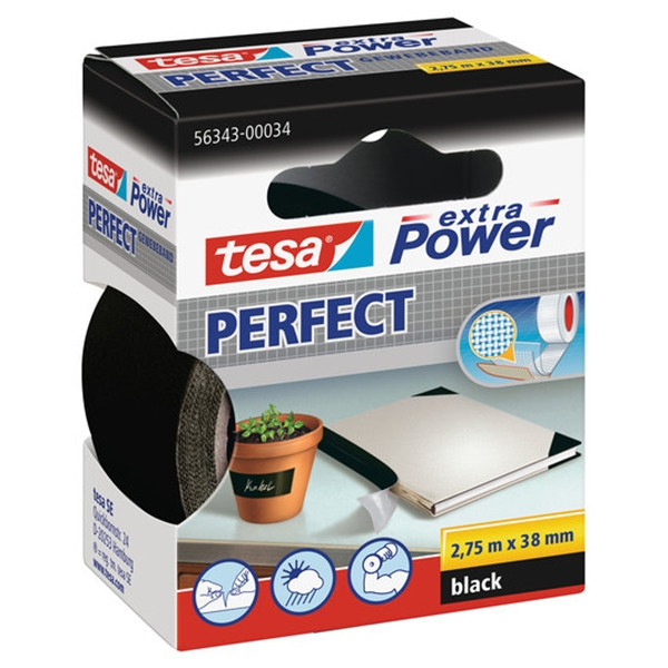 Ταινία υφάσματος Tesa Extra Power Perfect μαύρη 38 mm x 2,75 m 202279 - 1
