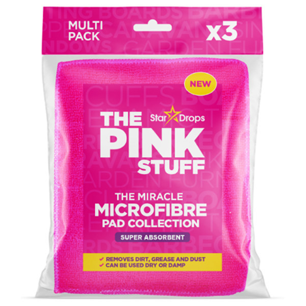 Απορροφητικά Pads Καθαρισμού The Pink Stuff Microfibre Αbsorbent Cleaning Pads Pink (3 τμχ) SPI00063 - 1