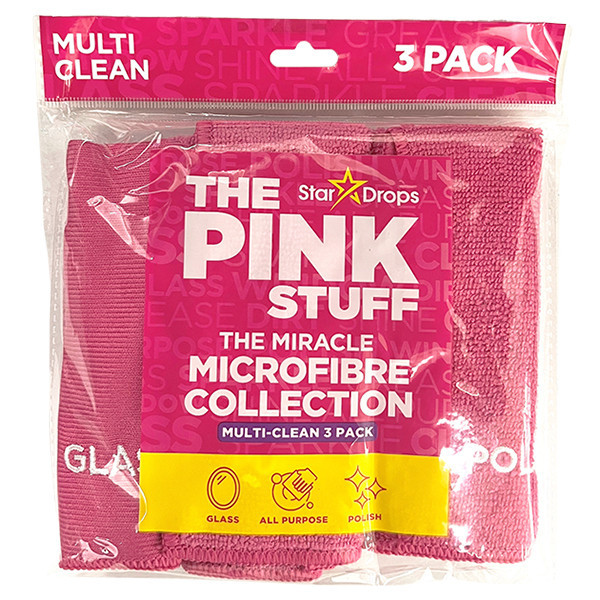 The Pink Stuff Πανάκια Καθαρισμού The Pink Stuff Microfibre Cleaning Cloth Pink (3 τεμάχια)  SPI00065 - 1