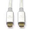 Καλώδιο Φόρτισης Nedis Apple iPhone USB-C to USB-C 3.2 White 1 m M010214188 - 1