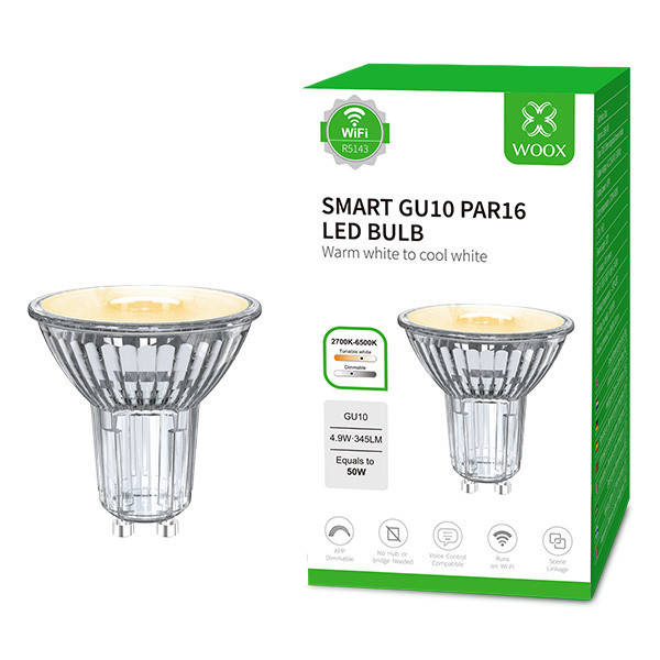 Smart λάμπα WOOX GU10 PAR16 λευκό WiFi (Tuya) LWO00070 - 1