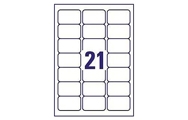 21 ανά φύλλο (63,5 x 38,1 mm)